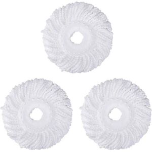 Linghhang - 3pcs White Spin Mop Replacement Head, Microfiber Mop Cotton Head, 16cm Universal Mop Cloth Linghhang - 3pcs White Spin Mop Replacement Head, Microfiber Mop Cotton Head, 16cm Universal Mop Cloth