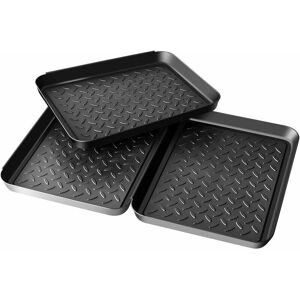 TRIMEC 3 pièces de bac à chaussures, tapis à chaussures, plateau à chaussures, plastique, étagère à chaussures, bac à chaussures 35x27x3cm, plateau à TRIMEC 3 pièces de bac à chaussures, tapis à chaussures, plateau à chaussures, plastique, étagère à chaussures, bac à chaussures 35x27x3cm, plateau à