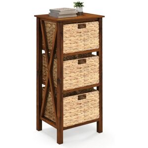 COSTWAY 3-Tier Nightstand Sofa Side Table X-Shaped Frames 3-Drawer End Table COSTWAY 3-Tier Nightstand Sofa Side Table X-Shaped Frames 3-Drawer End Table