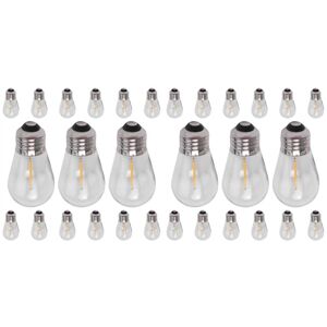 TLILY 30 Pack 3V S14 Shatterproof led Replacement Bulbs for Outdoor, Solar String Lights, Warm White TLILY 30 Pack 3V S14 Shatterproof led Replacement Bulbs for Outdoor, Solar String Lights, Warm White
