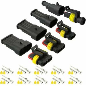 Deckon - 30 Set Car Waterproof Connectors, Waterproof Electrical Wire Connector Plug and Socket Kit, for Vehicles, Motorcycles, Boats (1 Pin, 2 Pin, Deckon - 30 Set Car Waterproof Connectors, Waterproof Electrical Wire Connector Plug and Socket Kit, for Vehicles, Motorcycles, Boats (1 Pin, 2 Pin,