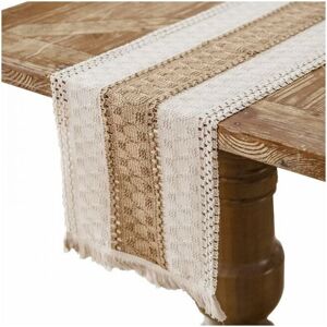 Cyslmuk - 30 x 180 cm Macrame Cotton Linen Table Runner Burlap Table Runner with Tassels for Dining Room Table Decoration Home Party Wedding Bohemian Cyslmuk - 30 x 180 cm Macrame Cotton Linen Table Runner Burlap Table Runner with Tassels for Dining Room Table Decoration Home Party Wedding Bohemian
