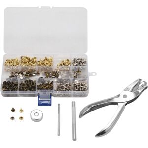 Tlily - 300 Sets Leather Rivets Double Cap Rivet Tubular Metal Studs with Punch Pliers Fixing Set Tools for diy Craft Replacement Tlily - 300 Sets Leather Rivets Double Cap Rivet Tubular Metal Studs with Punch Pliers Fixing Set Tools for diy Craft Replacement