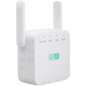 CYSLMUK 300Mbps 2.4G WiFi Repeater, 1 RJ45 Network Port, Wireless Internet Signal Amplifier, White CYSLMUK 300Mbps 2.4G WiFi Repeater, 1 RJ45 Network Port, Wireless Internet Signal Amplifier, White