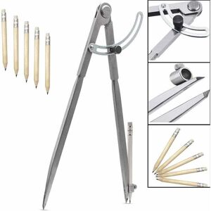 IKODM 300mm/12inch Pointed Compass, Large Marking Pencil with Pencil Holder for Drawing Circles, Woodworking, Metalworking and Leatherworking IKODM 300mm/12inch Pointed Compass, Large Marking Pencil with Pencil Holder for Drawing Circles, Woodworking, Metalworking and Leatherworking