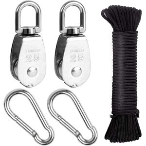 WOIYIC 304 Stainless Steel Pulley Kit, M25 Single Pulley, Lifting Pulley, Cable Pulley, 150kg Load WOIYIC 304 Stainless Steel Pulley Kit, M25 Single Pulley, Lifting Pulley, Cable Pulley, 150kg Load