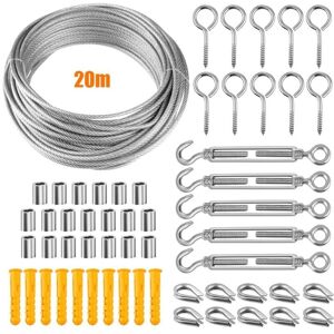 TINOR 304 Stainless Steel Rope Hanging Kit, Nylon Coated Stainless Steel Cable, pvc Steel Cable Turnbuckle, For Tent Rope, Clothesline, Outdoor Chandelier, TINOR 304 Stainless Steel Rope Hanging Kit, Nylon Coated Stainless Steel Cable, pvc Steel Cable Turnbuckle, For Tent Rope, Clothesline, Outdoor Chandelier,