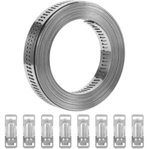 Tlily - 304 Stainless Steel Worm Clamp Hose Strap with Fasteners Adjustable diy Pipe Ducting 11.5 Feet Tlily - 304 Stainless Steel Worm Clamp Hose Strap with Fasteners Adjustable diy Pipe Ducting 11.5 Feet