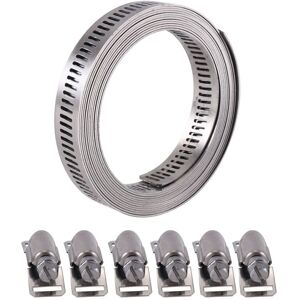 Tlily - 304 Stainless Steel Worm Clamp Hose Strap with Fasteners Adjustable diy Pipe Ducting 7.9Feet Tlily - 304 Stainless Steel Worm Clamp Hose Strap with Fasteners Adjustable diy Pipe Ducting 7.9Feet