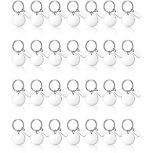 TLILY 30Pcs Engravable Metal Keychain Blanks Stamping for Engraving Stainless Steel Blank Key Ring Tags with Hole TLILY 30Pcs Engravable Metal Keychain Blanks Stamping for Engraving Stainless Steel Blank Key Ring Tags with Hole