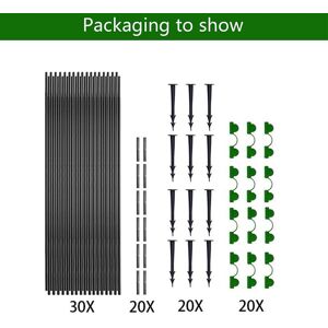 Linghhang - 30pcs Gardening Plants Flowers Vegetables Greenhouses Protection Against Birds Animals Stand Set Fiber Stick Anti-Bug Mesh Arch Set Linghhang - 30pcs Gardening Plants Flowers Vegetables Greenhouses Protection Against Birds Animals Stand Set Fiber Stick Anti-Bug Mesh Arch Set