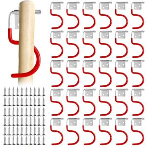 Csparkv - 30Pcs Metal Garden Tool Hooks - Metal Hooks - Garden Tool Holder - Non-Slip Rubber Wall Mount Csparkv - 30Pcs Metal Garden Tool Hooks - Metal Hooks - Garden Tool Holder - Non-Slip Rubber Wall Mount