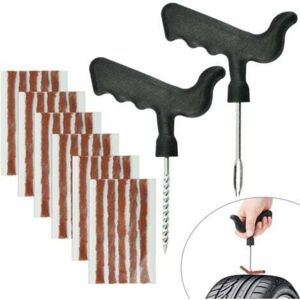 TOOLIVE 30pcs Natural Rubber Tire Repair Bit, Car Tire Repair Bit, 6mm x 10cm, Motorcycle Tire Repair Kit with 2 Installation Tools, Tubeless Repair Kit, TOOLIVE 30pcs Natural Rubber Tire Repair Bit, Car Tire Repair Bit, 6mm x 10cm, Motorcycle Tire Repair Kit with 2 Installation Tools, Tubeless Repair Kit,