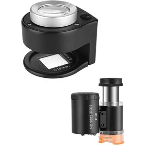 Tlily - 30X Loupe Magnifier and 60X Mini Microscope, Desktop Portable Metal Folding Scale Sewing Magnifing Glass Tlily - 30X Loupe Magnifier and 60X Mini Microscope, Desktop Portable Metal Folding Scale Sewing Magnifing Glass