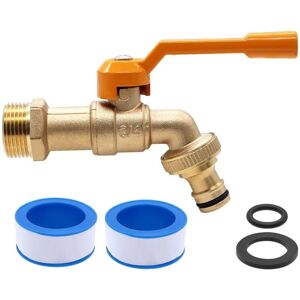 WOIYIC 3/4" Brass Garden Tap - Frost Resistant - 20°C - Heat Resistant - 120°C - With Hose Connectors - Yellow WOIYIC 3/4" Brass Garden Tap - Frost Resistant - 20°C - Heat Resistant - 120°C - With Hose Connectors - Yellow