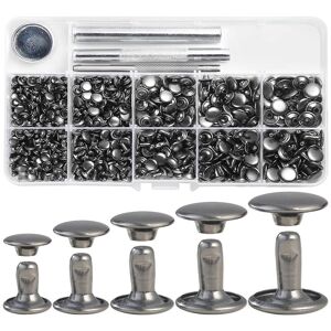 TLILY 340 Sets Leather Rivet Kit Rivets Double Hat Apparel Fabric for Repairing Clothes Shoes Bags Belts C TLILY 340 Sets Leather Rivet Kit Rivets Double Hat Apparel Fabric for Repairing Clothes Shoes Bags Belts C
