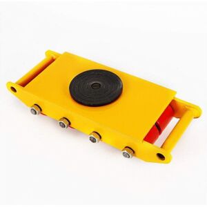 CNCEST 360° Rotation 12T Machinery Mover, Cast Steel Machinery Moving Skates 50x25.5x11cm, With 8 Pu Rollers, Base 30.7x21.1cm, Castor Size 8X7cm (yellow) CNCEST 360° Rotation 12T Machinery Mover, Cast Steel Machinery Moving Skates 50x25.5x11cm, With 8 Pu Rollers, Base 30.7x21.1cm, Castor Size 8X7cm (yellow)