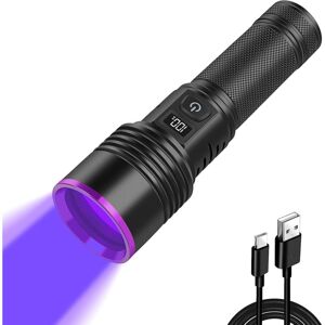 WOIYIC 365nm UV Flashlight, Black Light, Rechargeable 30W LED UV Lamp with LCD Screen, Powerful Ultraviolet Flashlight for Pet Urine Detection and Resin WOIYIC 365nm UV Flashlight, Black Light, Rechargeable 30W LED UV Lamp with LCD Screen, Powerful Ultraviolet Flashlight for Pet Urine Detection and Resin