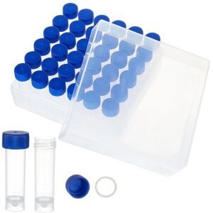 Tlily - 36Pcs 5Ml Tubes Plastic Vials with Screw Caps Small Sample Test Storage Box for Lab Supplies Tlily - 36Pcs 5Ml Tubes Plastic Vials with Screw Caps Small Sample Test Storage Box for Lab Supplies