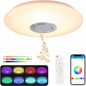 TINOR 36W LED Ceiling Light with Bluetooth Speaker, Color Changing Ceiling Light, Remote Control and Mobile App, 3600LM, 3000-6500K, IP44, for Bedroom, TINOR 36W LED Ceiling Light with Bluetooth Speaker, Color Changing Ceiling Light, Remote Control and Mobile App, 3600LM, 3000-6500K, IP44, for Bedroom,
