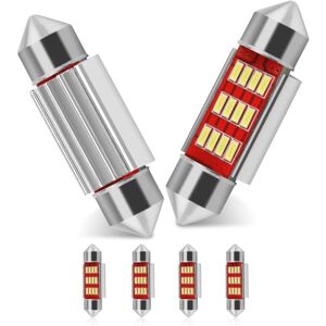 AOUGO 39mm Festoon led Car Bulb 6pcs, led Dome Reading Xenon White Bulbs Car Interior Light Replacement License Plate Lights Map Lamps No Polarity 12 smd AOUGO 39mm Festoon led Car Bulb 6pcs, led Dome Reading Xenon White Bulbs Car Interior Light Replacement License Plate Lights Map Lamps No Polarity 12 smd