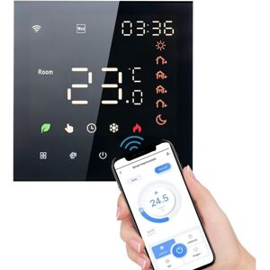 Linghhang - 3A,Black WiFi Smart Thermostat Electric Heating Programmable Room Thermostats Wall Mounted Temperature Controller with Digital lcd Tuya Linghhang - 3A,Black WiFi Smart Thermostat Electric Heating Programmable Room Thermostats Wall Mounted Temperature Controller with Digital lcd Tuya