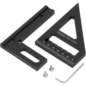 GROOFOO 3D Multi Angle Measuring Ruler 45 90 Degree Aluminum Alloy Woodworking Square Protractor Miter Black GROOFOO 3D Multi Angle Measuring Ruler 45 90 Degree Aluminum Alloy Woodworking Square Protractor Miter Black