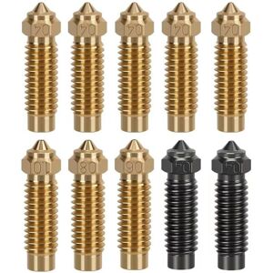 TLILY 3D Printer Extruder Hotend Nozzle Kit-8pcs Brass Nozzles, 2pcs Hardened Steel for Neptune 4 Plus/4 Max TLILY 3D Printer Extruder Hotend Nozzle Kit-8pcs Brass Nozzles, 2pcs Hardened Steel for Neptune 4 Plus/4 Max