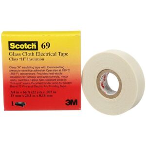 3M - Glass Cloth Electrical Tape 69, MC12, 19 mm x 33 m, 1 Roll 3M - Glass Cloth Electrical Tape 69, MC12, 19 mm x 33 m, 1 Roll