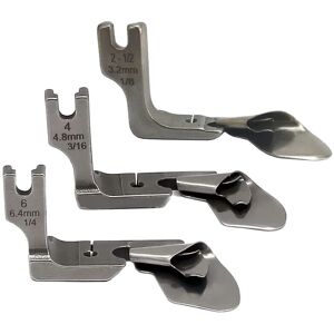 TLILY 3Pc Industrial Curved Scroll Hemmer Foot 1/8Inch+3/16Inch+1/4Inch Hem Pull Tube Silk Chiffon Skirt Crimping Presser Foot TLILY 3Pc Industrial Curved Scroll Hemmer Foot 1/8Inch+3/16Inch+1/4Inch Hem Pull Tube Silk Chiffon Skirt Crimping Presser Foot
