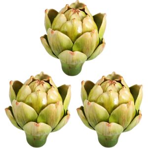 TLILY 3Pcs Green Plastic Fake Artichoke for Wedding Party Table Decoration TLILY 3Pcs Green Plastic Fake Artichoke for Wedding Party Table Decoration