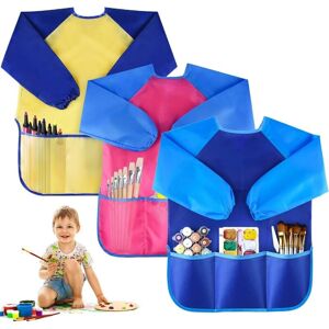 HÉLOISE 3pcs Kids Painting Smock, Painting Apron, Long Sleeve Waterproof Kids Painting Apron with 3 Pockets for Kids 3-8 Years Old Painting and Cooking HÉLOISE 3pcs Kids Painting Smock, Painting Apron, Long Sleeve Waterproof Kids Painting Apron with 3 Pockets for Kids 3-8 Years Old Painting and Cooking