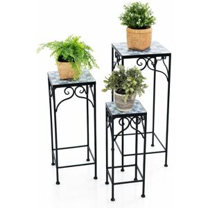 Costway - 3Pcs Metal Plant Stand Painted Flowerpot Display Rack Nesting Planter Pot Holder Costway - 3Pcs Metal Plant Stand Painted Flowerpot Display Rack Nesting Planter Pot Holder
