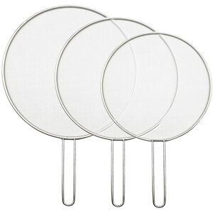 TLILY 3PCS Stainless Steel Splatter Screen Mesh Pot Lid Cover Silver Oil Frying Pan Cooking Tools 25/29/33Cm TLILY 3PCS Stainless Steel Splatter Screen Mesh Pot Lid Cover Silver Oil Frying Pan Cooking Tools 25/29/33Cm