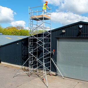 Bps Access Solutions - Industrial Scaffold Tower - Double Width 1.8m Long (6' x 4') - 6.7m (22') Working Height Bps Access Solutions - Industrial Scaffold Tower - Double Width 1.8m Long (6' x 4') - 6.7m (22') Working Height
