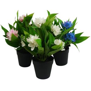 Leaf - 3x 18cm Artificial Freesia Plants Pink, White, Blue Flowering Leaf - 3x 18cm Artificial Freesia Plants Pink, White, Blue Flowering