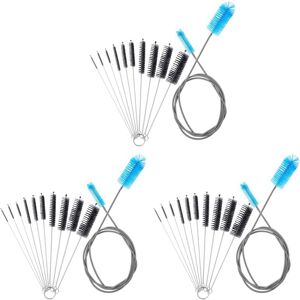 Tlily - 3X Aquarium Filter Brush Set, Flexible Double Ended Bristles Hose Pipe Cleaner with Stainless Steel Long Cleaning Brush Tlily - 3X Aquarium Filter Brush Set, Flexible Double Ended Bristles Hose Pipe Cleaner with Stainless Steel Long Cleaning Brush