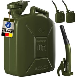 MONZANA® 3x 5 Litre Metal Fuel Canister With Spout 0.9mm Thick Steel Jerry Can Leak-Proof Safety Lock UN-Approved Transport Container Petrol Diesel MONZANA® 3x 5 Litre Metal Fuel Canister With Spout 0.9mm Thick Steel Jerry Can Leak-Proof Safety Lock UN-Approved Transport Container Petrol Diesel