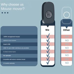 TLILY 3X Mouse Jiggler USB Mouse Mover Mouse Movement Simulator with ON/OFF Switch for Computer Awakening, Keeps PC Active TLILY 3X Mouse Jiggler USB Mouse Mover Mouse Movement Simulator with ON/OFF Switch for Computer Awakening, Keeps PC Active