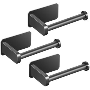 TLILY 3X Self Adhesive Toilet Paper Holder Kitchen Bathroom Adhesive Roll Holder No Drilling for Stick on Wall Brushed Stainless Steel - Black TLILY 3X Self Adhesive Toilet Paper Holder Kitchen Bathroom Adhesive Roll Holder No Drilling for Stick on Wall Brushed Stainless Steel - Black