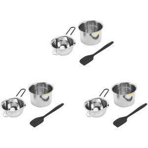 TLILY 3X Stainless Steel Double Boiler Pot Set with Silicone Spatula for Melting Chocolate, Soap, Wax and Candle Making TLILY 3X Stainless Steel Double Boiler Pot Set with Silicone Spatula for Melting Chocolate, Soap, Wax and Candle Making