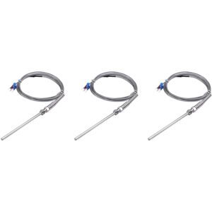 TLILY 3X Steel Temperature Probe Pt100 rtd Sensor Cable 2M 98 mm 3 Wires -50 - 400 Celsius TLILY 3X Steel Temperature Probe Pt100 rtd Sensor Cable 2M 98 mm 3 Wires -50 - 400 Celsius