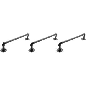 Tlily - 3X Vintage Industrial Pipe Towel Holder Wall Mounted Metal Towel Rack Bar Bathroom Hanging Hanger Accessories Black Tlily - 3X Vintage Industrial Pipe Towel Holder Wall Mounted Metal Towel Rack Bar Bathroom Hanging Hanger Accessories Black