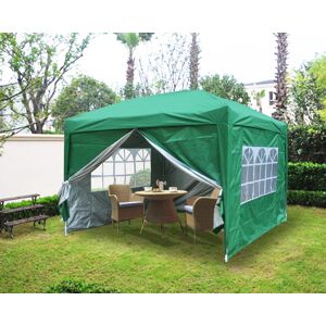 Greenbay - 3x3m Pop Up Gazebo Party Marquee Tent Outdoor Canopy with 4 Leg Weights Green Greenbay - 3x3m Pop Up Gazebo Party Marquee Tent Outdoor Canopy with 4 Leg Weights Green