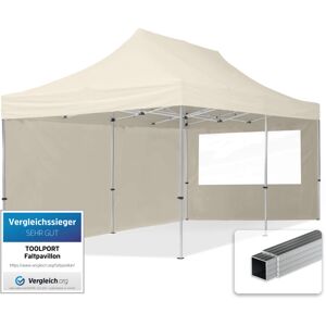 HOUSE OF TENTS 3x6 Pop Up Gazebo ECONOMY Aluminium 32 mm, incl. Sidewalls with Panorama Windows, cream High Performance Polyester HOUSE OF TENTS 3x6 Pop Up Gazebo ECONOMY Aluminium 32 mm, incl. Sidewalls with Panorama Windows, cream High Performance Polyester