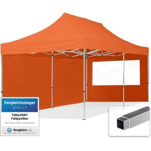 HOUSE OF TENTS 3x6 Pop Up Gazebo ECONOMY Aluminium 32 mm, incl. Sidewalls with Panorama Windows, orange High Performance Polyester HOUSE OF TENTS 3x6 Pop Up Gazebo ECONOMY Aluminium 32 mm, incl. Sidewalls with Panorama Windows, orange High Performance Polyester