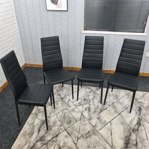 KOSY KOALA Dining Chairs Set of 4 Black Leather Kitchen Chairs KOSY KOALA Dining Chairs Set of 4 Black Leather Kitchen Chairs