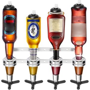 4 Bottle Optics for Home Bar 4 x 30ml Wall Mounted Bar Butler Drinks Stand for Spirits Aluminum Alloy Optic Spirit Barware Set for Home Pub Kitchen 4 Bottle Optics for Home Bar 4 x 30ml Wall Mounted Bar Butler Drinks Stand for Spirits Aluminum Alloy Optic Spirit Barware Set for Home Pub Kitchen