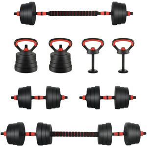 4-in-1 Dumbbell Set Black and Red 121 x 19.5 x 19.5 cm vidaXL 4-in-1 Dumbbell Set Black and Red 121 x 19.5 x 19.5 cm vidaXL