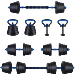 4-in-1 Dumbbell Set Black and Blue 121 x 19.5 x 19.5 cm vidaXL 4-in-1 Dumbbell Set Black and Blue 121 x 19.5 x 19.5 cm vidaXL